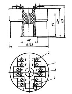 Схема размеров трансформатора