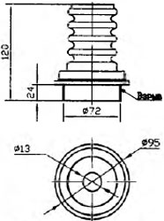 Рис.2. Габаритный чертеж изоляторов высоковольтных серии  ВАО 6 кВ под шпильку ø 13 мм