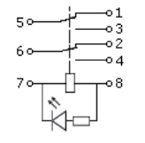 Электрическая схема промежуточного реле LY2 (AC 24 V)