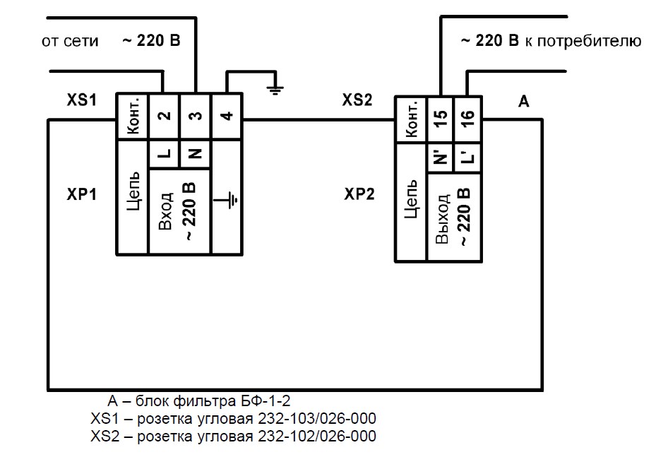 Схема подключения блока БФ-1