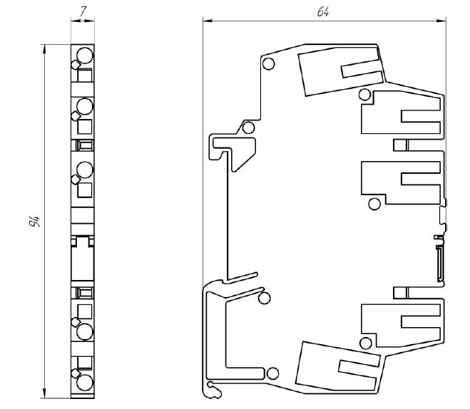 Схема габаритных размеров блока питания БП-690