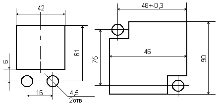 Схема габаритных размеров РПУ-2
