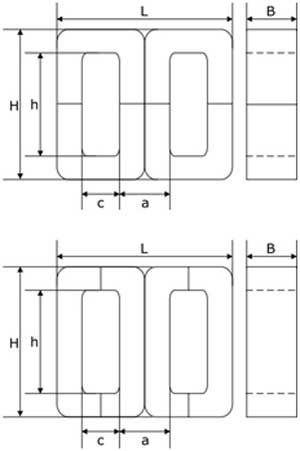 Схема броневого магнитопровода
